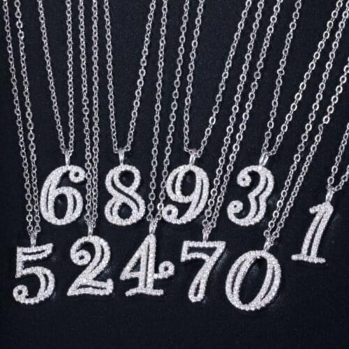QTT Lucky Number Silver Clavicle Necklace Excellent Arabic Numerals Pendant Necklaces Charms Minimalist Jewelry 2021