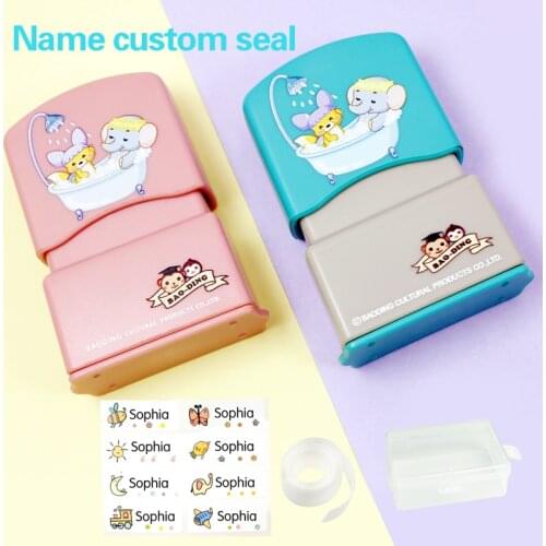 Baby DIY Custom name stamp children cartoon kindergarten name student clothes non-fading seal