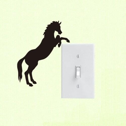 Jumping Horse Silhouette Wall Sticker Home Decor Bedroom Animal Vinyl Switch Decal 3SS0074