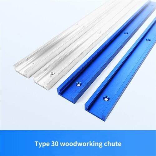 100-500mm Woodworking T-slot Miter Track Aluminum Alloy T-Track Miter Gauge Track Slot for Workbench Woodworking Tools