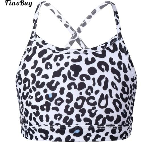 TiaoBug Kids Girls Summer Sport Bra Top Shoulder Straps Crisscross At Rear Hollow Out Back With Bowknot Gym Yoga Running Vest