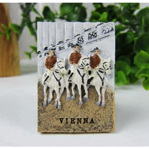 Austria Tourist Souvenir Fridge Magnets Handmade Vienna Knight Resin Refrigerator Magnetic Stickers Home Decor Decoration