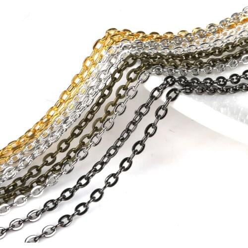 5m /lot Bronze Long Link Ring Extended Extension Necklace Chains Tail Extender For DIY Jewelry Making Accessories