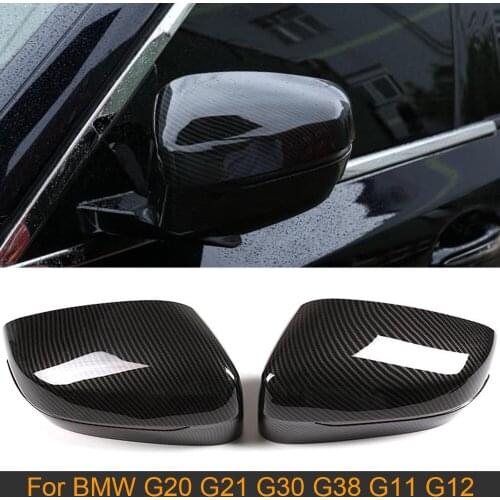 Carbon Look / Gloss Black Rearview Mirror Covers for BMW 3 5 7 Series G20 G21 G30 G38 G11 G12 Car Side Mirror Covers Caps Add On