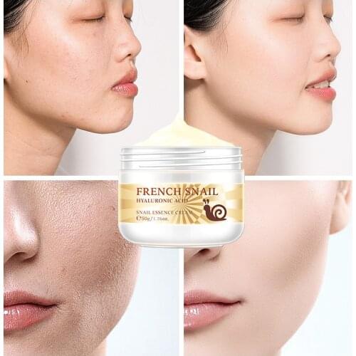 French Snail Hyaluronic Acid Face Cream Moisturizing Anti-aging Wrinkle Cream Improve Cracked Dry Rough Skin Facial Cream