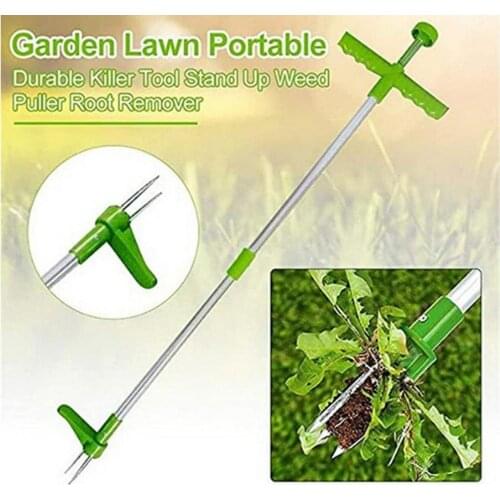 Stand Up Weed Puller Outdoor Garden Protable Manual Claw Weeder Aluminum Tube Detachable Weeder Digging Wild Herbs Tools