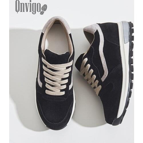Qnvigo Qnvigo Black Sneakers Women Casual Vulcanize Shoes 34 Size Winter Breathable Lace-up Running Sports Tenis Feminino Sneake