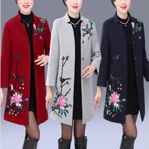 Winter Comfortable Breathable Double Long cashmere coat Women Woolen Coat