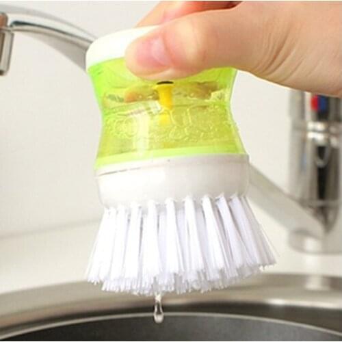 1PC Creative Pressure Liquid Filled Washing Pot Pan Bowl Brush Cleaning Brush OK 0164