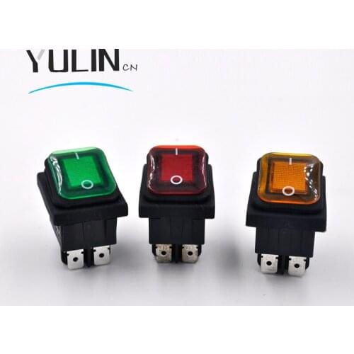 1pcs On-Off KCD4 4Pin 12V 220V Green Red Blue Yellow Round Boat Car Rocker Waterproof Switch Light