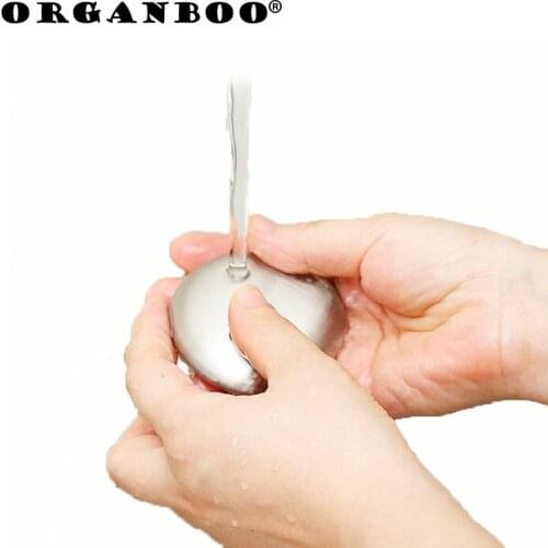 OGANBOO 1PC Magic Soap Odor Remover Clearn Brush Stainless Steel Soap Kitchen Bar Eliminating Odor Remover Kitchen Gadget