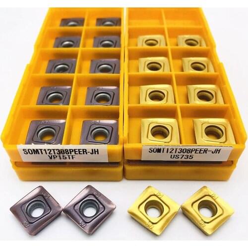 10PCS lathe tool SOMT12T308 JH VP15TF US735 high quality metal turning tool carbide tool SOMT 12T308 CNC parts cutting toolSOMT