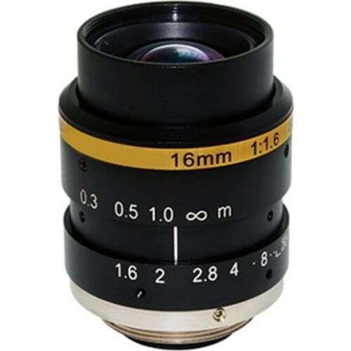 16mm 2/3" Machine Vision Lens Low Distortion F1.6 HD 3MP Professional C Mount lens Security CCTV Lens SL-MV1616C3MP-23
