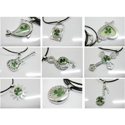 FREE SHIPPING 27 pcs real shamrock jewelry mixed design fashion personal pendant