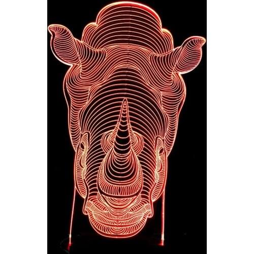 Rhino Head 7 color 3d Lamp Led Gradual Illusion Table Lamps For Living Room Touch Switch Visual Small Table Lamp