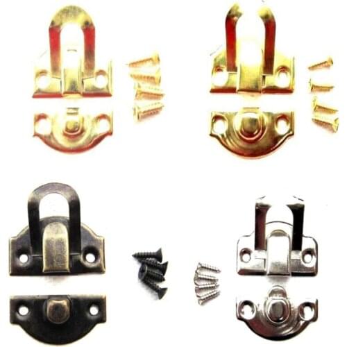 5pcs Mini Jewelry Chest Gift Wine Wooden Box Case Toggle Latch Suitcase Hasp Hook Can Lock Lockable with screws 20x21mm 26x29mm