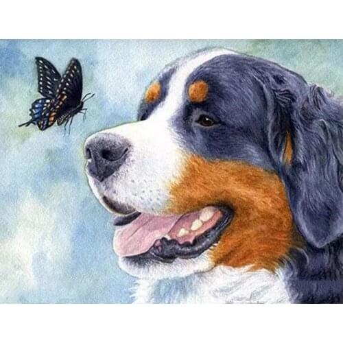 Animals 5D DIY Diamond Painting Full Square/Round 3D Diamond Embroidery Dog Butterfly Pictures Mosaic Kits Wall Decoration CV546