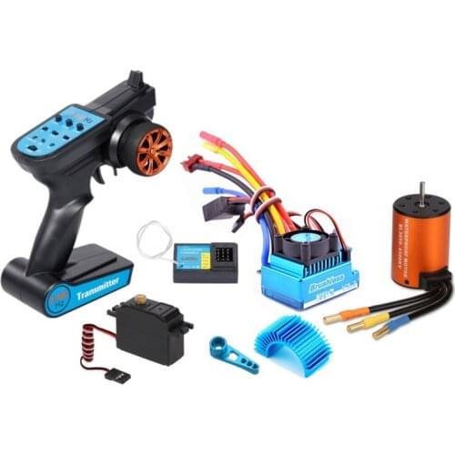 Brushless Upgrades Kit Motor ESC Receiver Remote Controller Servo Set for WLtoys 12428 12423 FY-03 RC Car Spare Parts