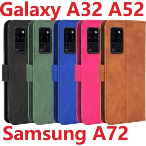 Wallet PU Leather For Samsung Galaxy A32 A52 A72 Flip Case Magnetic Book Stand Card Protective Cover