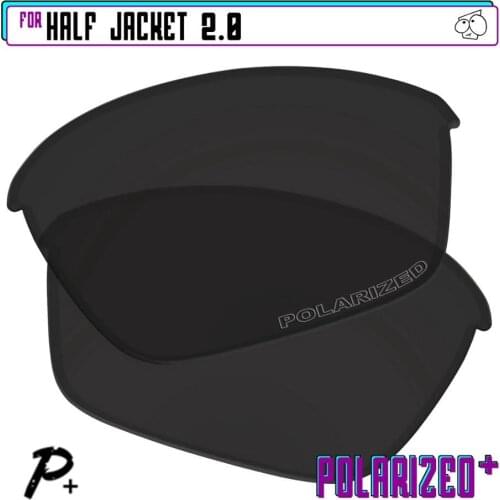 EZReplace Polarized Replacement Lenses for - Oakley Half Jacket 2.0 Sunglasses - Black P Plus