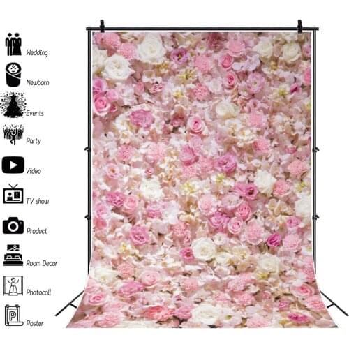 Pink Flower Wall Wedding Love Party Baby Shower Decro Birthday Baby Portrait Photo Background Photography Backdrops Photocall