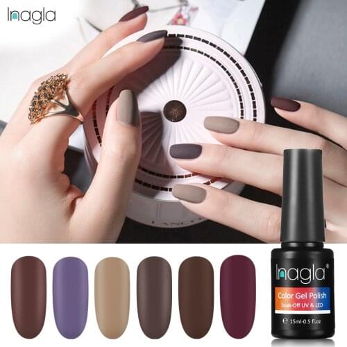 Inagla Nail Art One-Step Matt 15ml Gel Polish 52 Colors Soak Off UV LED Nail Polish Vernis Semi Permanent Varnish Top Base Coat