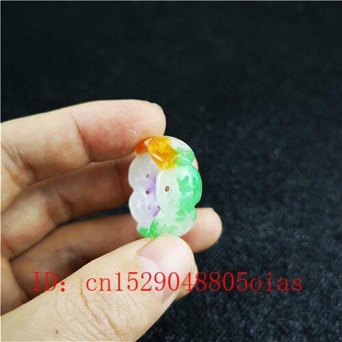 Natural Color Jade Ring Chinese Jadeite Amulet Fashion Charm Jewelry Hand Carved Crafts Gifts for Women Men