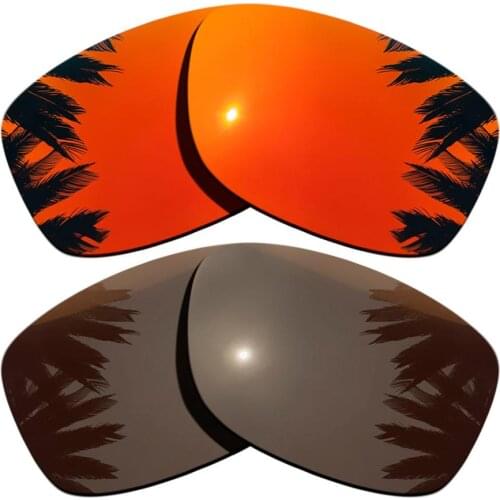 Brown & Orange Red Mirrored Polarized Replacement Lenses for Jupiter Squared Frame 100% UVA & UVB