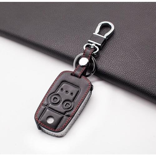 Carrying Leather Car Key Case Protector For Honda CRV Civic Accord Jazz HRV 2 Button fold Remote Control Key Cover Fob