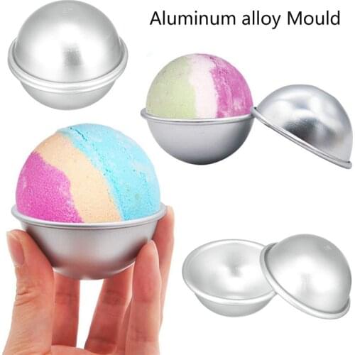 Round Aluminium Alloy Bath Bomb Molds DIY Tool Bath Bomb Salt Ball Homemade Crafting Gifts Semicircle Sphere Mold