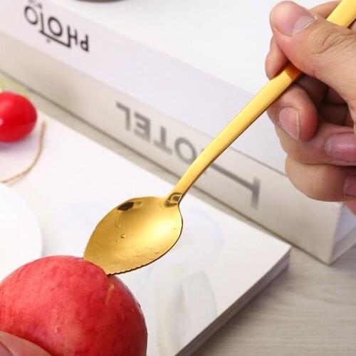 Stainless Steel Spoons Childrens Baby Apple Puree Spoon Complementary Food Scraper Fruit Puree Tool Childrens Baby Tableware