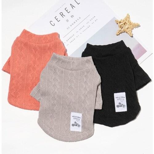 Cute Classic Solid Puppy Dog Sweater Breathable Clothing for Small Dogs Costume Chihuahua Coat Knitting Crochet Cloth Jersey