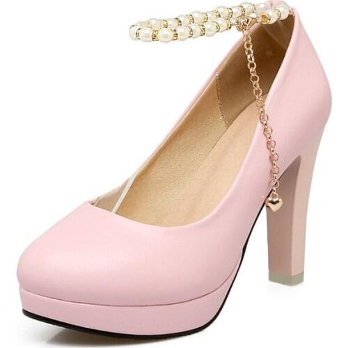 Vogue of new fund of 2018 spring beaded with thick with ultra high waterproof Taiwan joker 31 single shoes, 1822-45 yards