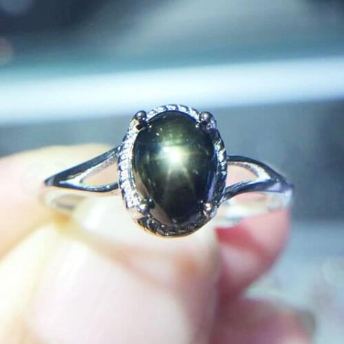 Natural real star sapphire ring 925 sterling silver Free shipping Fine handworked jewelry 1.6ct gemstone #T18081721