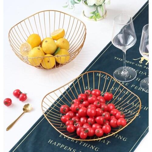 Nordic Style Fruit Vegetable Metal Storage Basket Decorated Display Bowl Rack Dining Table Decoration