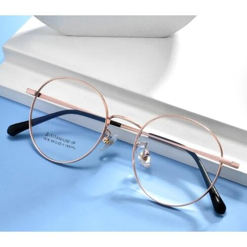 New Pure β Titanium Spectacle Frame , Women Ultra Light Round Frame Myopia Glasses frames for Prescription F1918