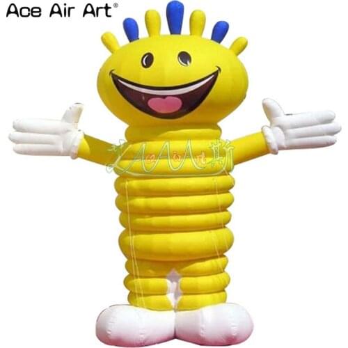 New design inflatable sun cartoon character model,yellow inflatable sunboy with smile