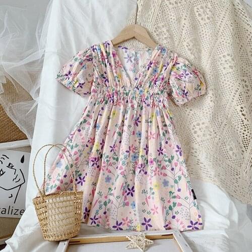 2020 Autumn Casual Solid Girls Dress Flowers Kids Dresses For Girls High Quality Fashion Girl Clothes