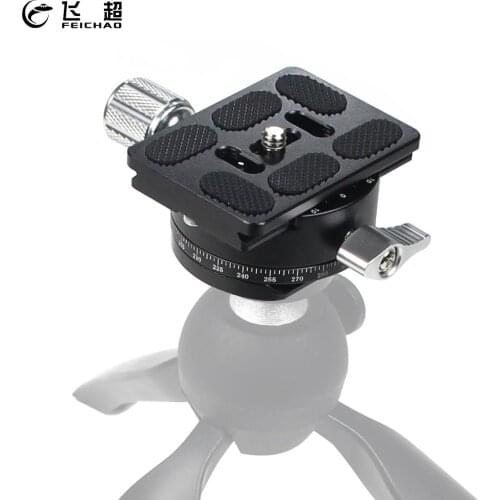 Camera Panoramic Tripod Ball Head Clamp QJ-07 360 Rotatable Monopod Quick Release Plate PU-60 Adapter Set for Arca Swiss Mount