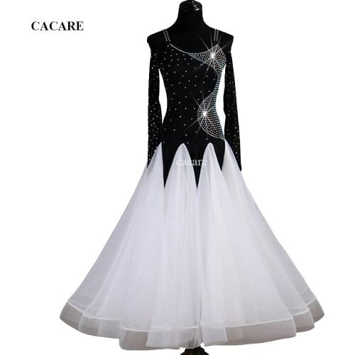 Waltz Dress Ballroom Dance Competition Dresses Standard Dancing Wear Costume Tango Customize D0474 Big Sheer Hem Mesh Sleeve