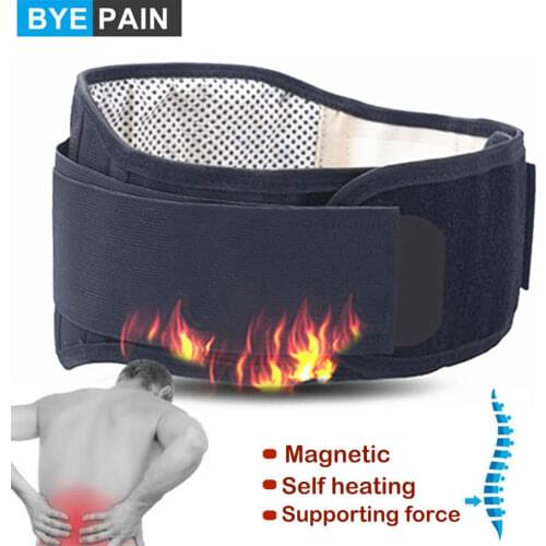BYEPAIN Adjustable Tourmaline Waist Belt Self Heating Magnetic Therapy Lumbar Back Support Waist Back Brace Belts For Man Woman
