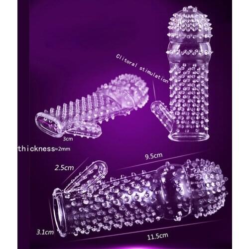 Condom Penis Sleeve Male Enlargement for Men Massager Cock Ring Cover Adult Nozzle on Penis Dick Extensions