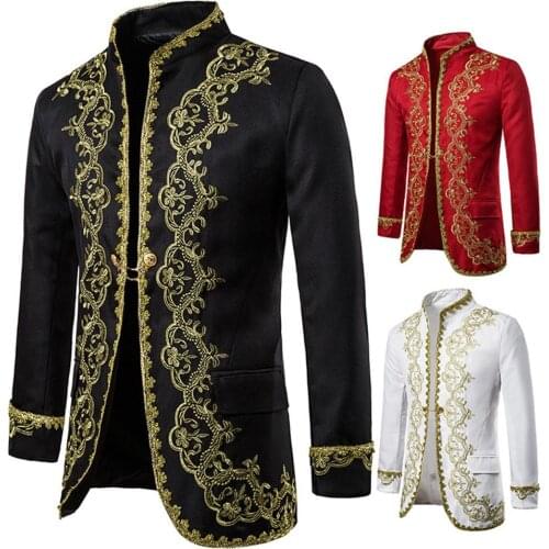 Deluxe Victorian King Prince Costume For Adult Men Top Jacket Coat Blazer Suit Stage Theater Cosplay Outfit