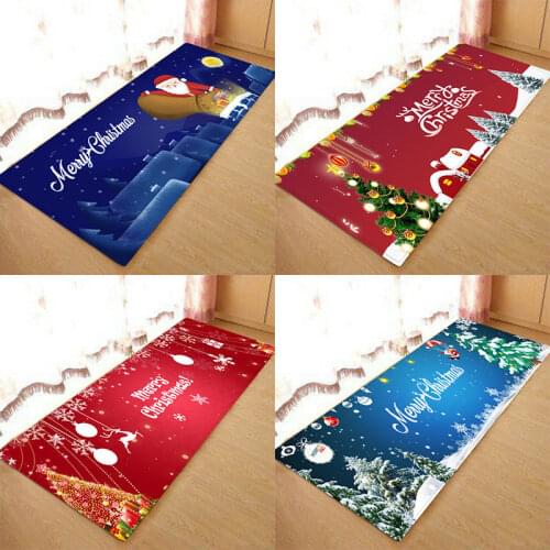 Christmas mat，Christmas lights mat, Christmas castles mat, festive atmosphere, flannel prints, non-skid absorbent mats