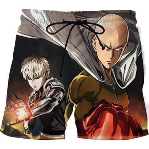 Mens Shorts Anime character graphic print beach pants men swimsuit board shorts Loose quick-drying shorts Swimming Trunks Short