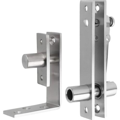 360 Degree Rotation Door Pivot Hinge L-Shaped Brushed Finish Hidden Adjustable Gap Shaft Door Hinge Hardware Tool