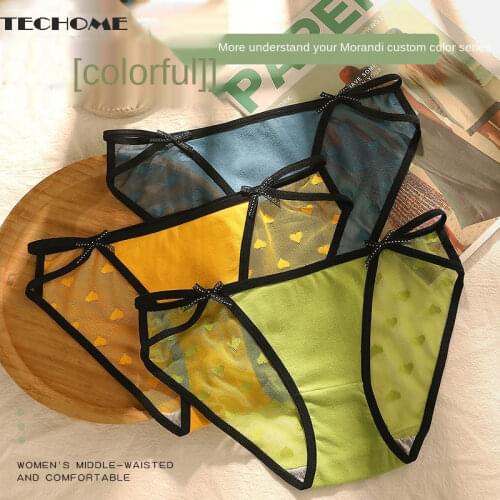 3PCS Women Sexy Underpants European Style Panties Lace Panties Fashion Hollow Out Briefs Low Waist Seamless Lady Lingerie