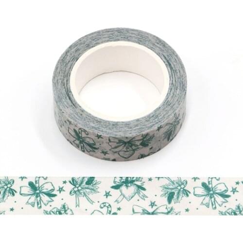 1 pcs 15mm X 10 m Green Christmas gifts flowers Decorative Washi Tape DIY Scrapbooking Masking Tape School Office Supply