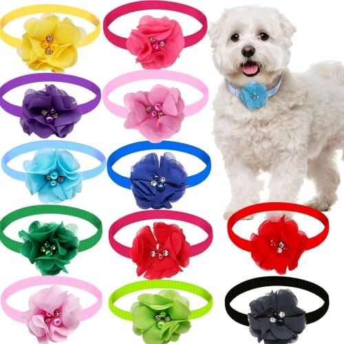 100pcs Pet Dog Bowtie Small Dog Cat Bow Tie Collar Spring Pet Supplies Dog Grooming Accessories Pet Bowties For Small Dogs