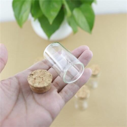 24 piece 30*50mm 20ml Corks Glass Bottle Spicy Storage Small Bottle Container Mini Glass Jars Vials DIY Craft